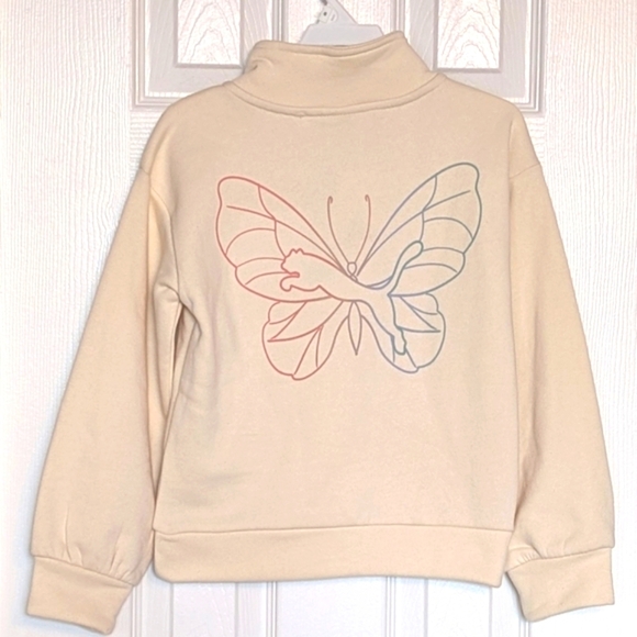 NWT Puma Girls (Small) Fleece Quarter-Zip Pullover Sweatshirt/Sweater/Top - Picture 3 of 15